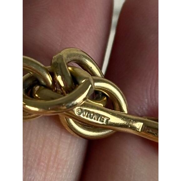 B13 Monet Choker Gold Tone Chunky Chain Vintage Statement Signed Old Money - Picture 6 of 6